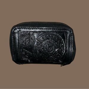 Black Leather Key Wallet Mexican Inspired